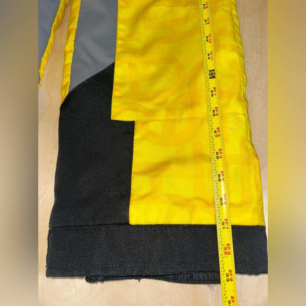 Obermeyer EXTENDED LENGTH Junior Sz 10 Snow Ski Snowboard Pants Yellow Black - Picture 7 of 16